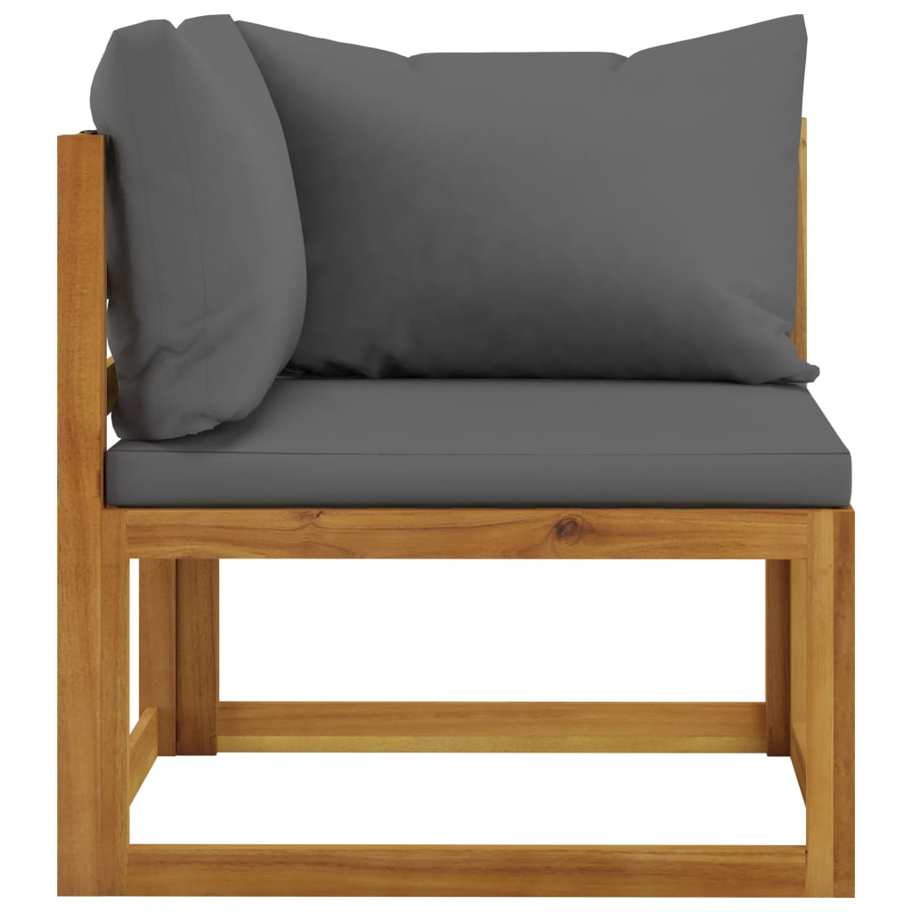3057607 vidaXL 3-Seater Garden Sofa with Cushion Solid Acacia Wood (311852+311862)