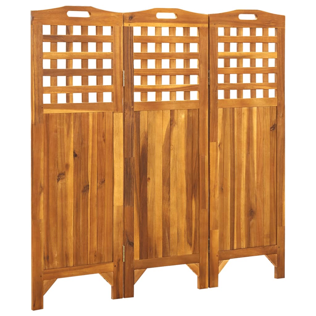 vidaXL 3-Panel Room Divider 47.6"x0.8"x47.2" Solid Acacia Wood