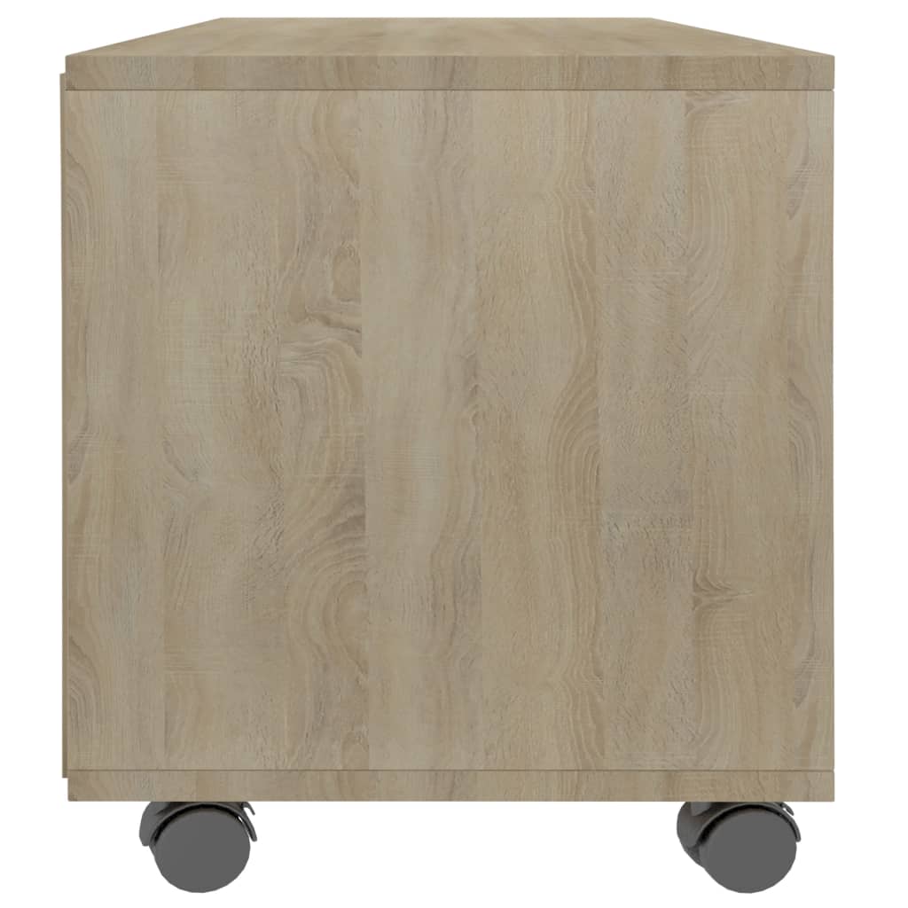 vidaXL TV Stand with Castors Sonoma Oak 35.4"x13.8"x13.8" Engineered Wood