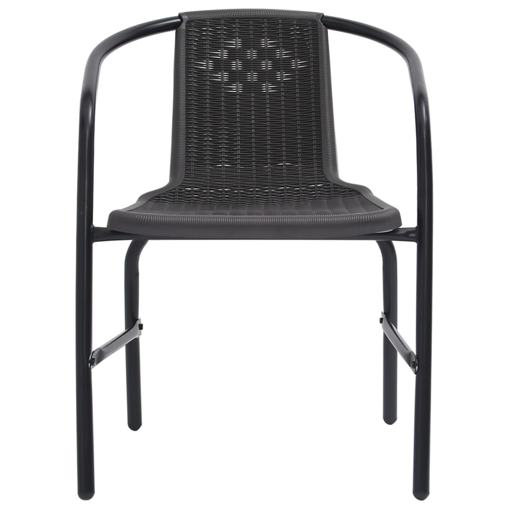 vidaXL Garden Chairs 4 pcs Plastic Rattan and Steel 242.5 lb