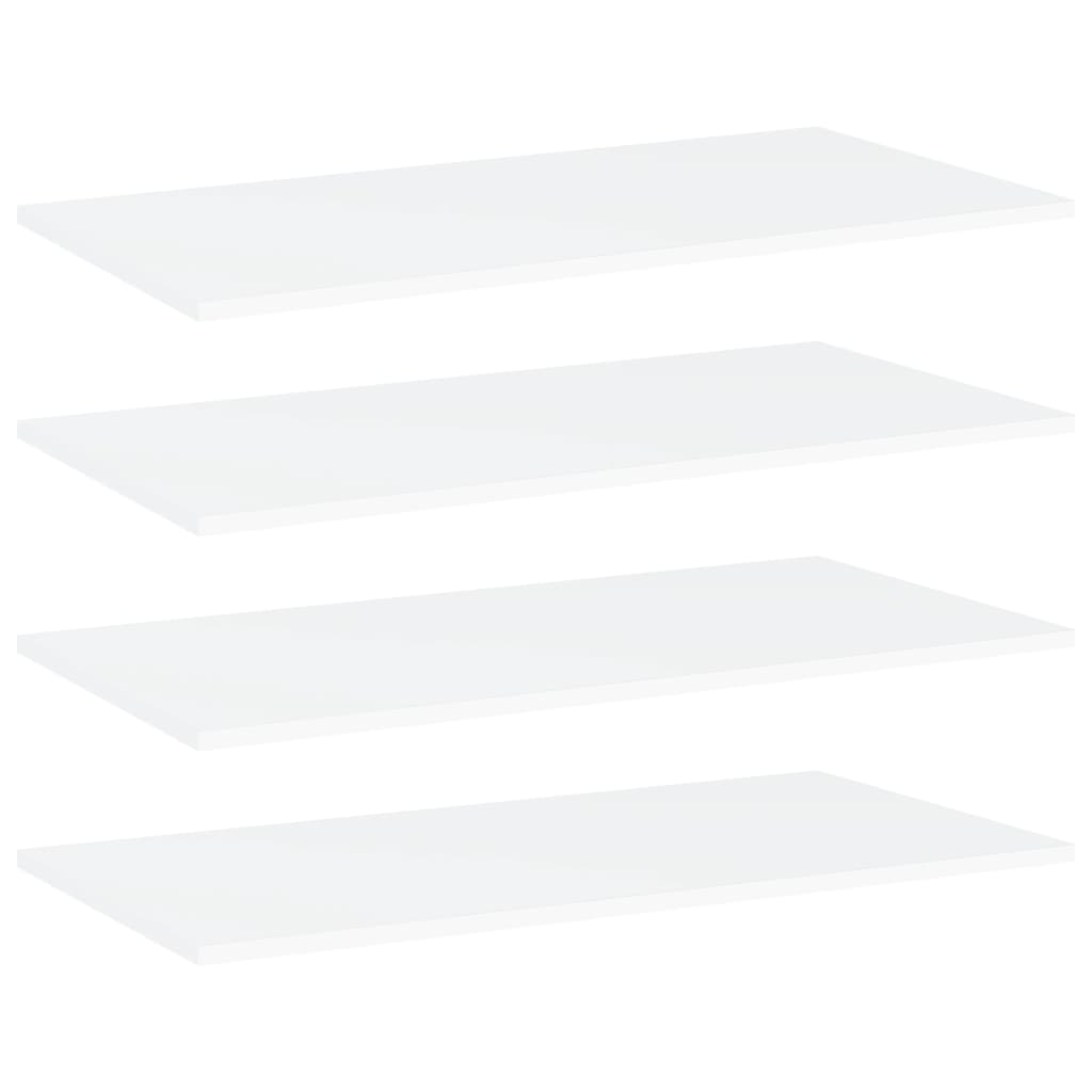 vidaXL Bookshelf Boards 4 pcs White 31.5"x15.7"x0.6" Engineered Wood