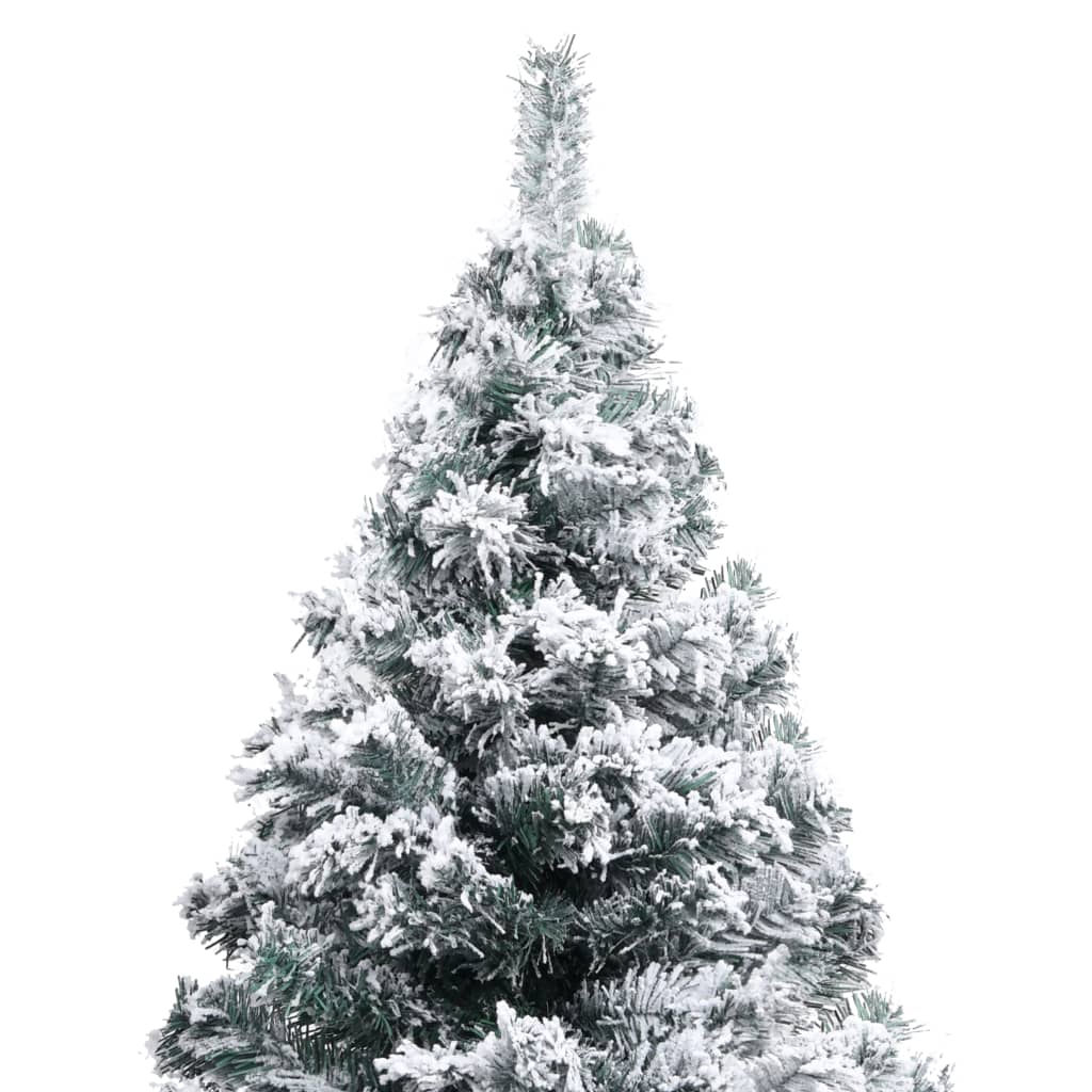 vidaXL Artificial Christmas Tree with Flocked Snow Green 5 ft PVC