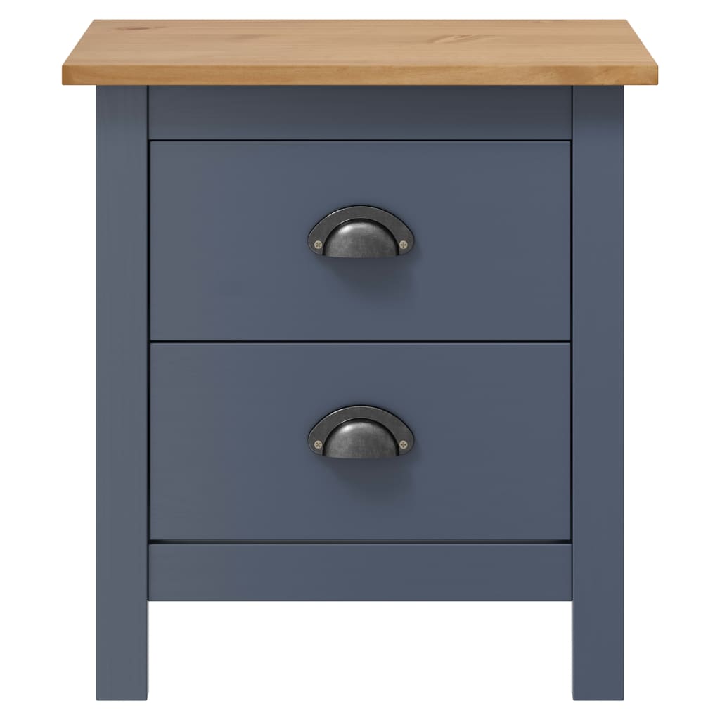 vidaXL Bedside Cabinets Hill 2pcs Gray 18.1"x13.8"x19.5" Pine Wood
