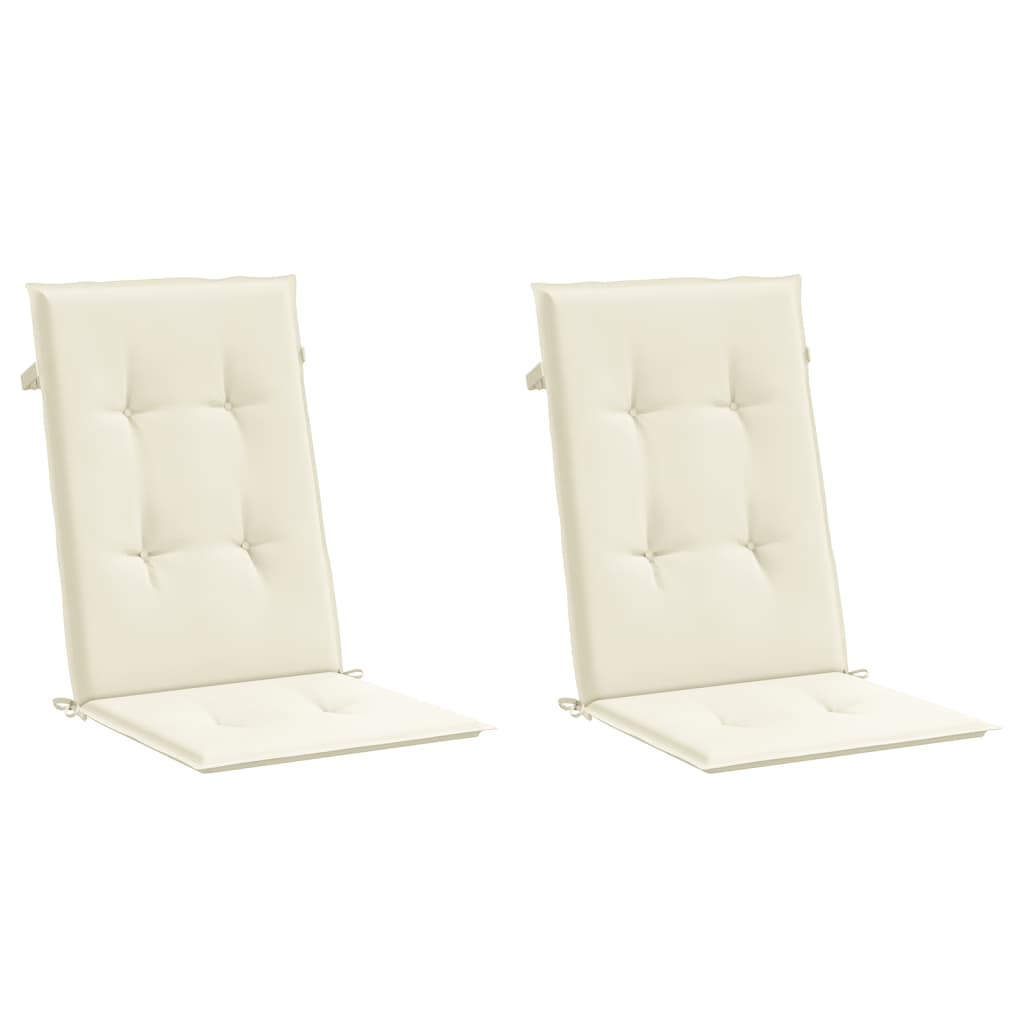 vidaXL Garden Highback Chair Cushions 2 pcs Cream 47.2"x19.7"x1.2" Fabric