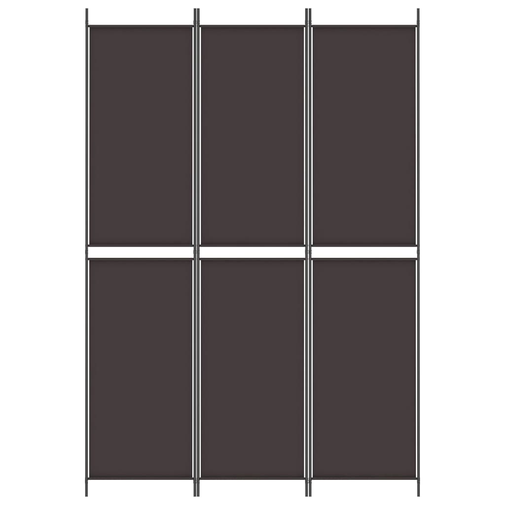 vidaXL 3-Panel Room Divider Brown 59.1"x86.6" Fabric