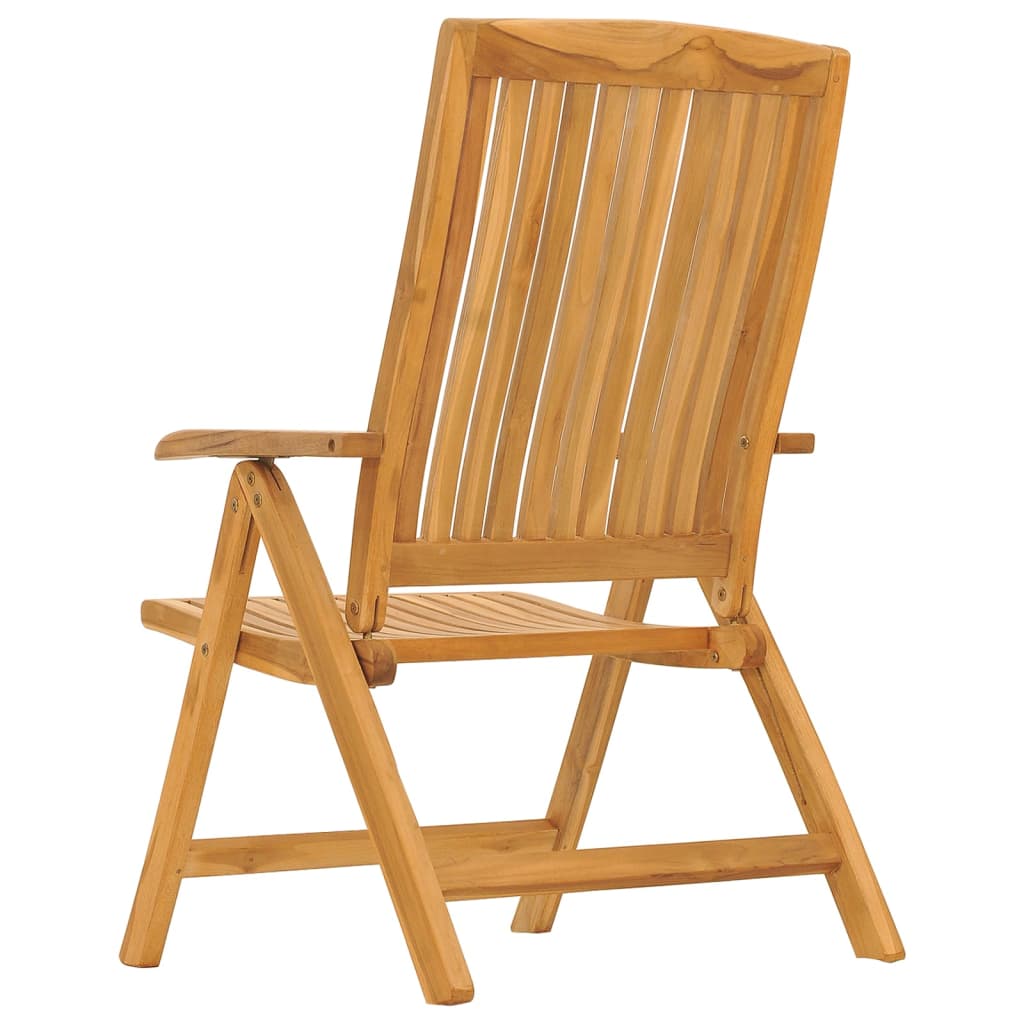 vidaXL Reclining Patio Chairs with Cushions 8 pcs Solid Wood Teak