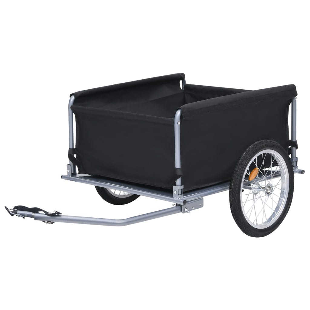 vidaXL Bike Trailer Black and Gray 143.3 lb