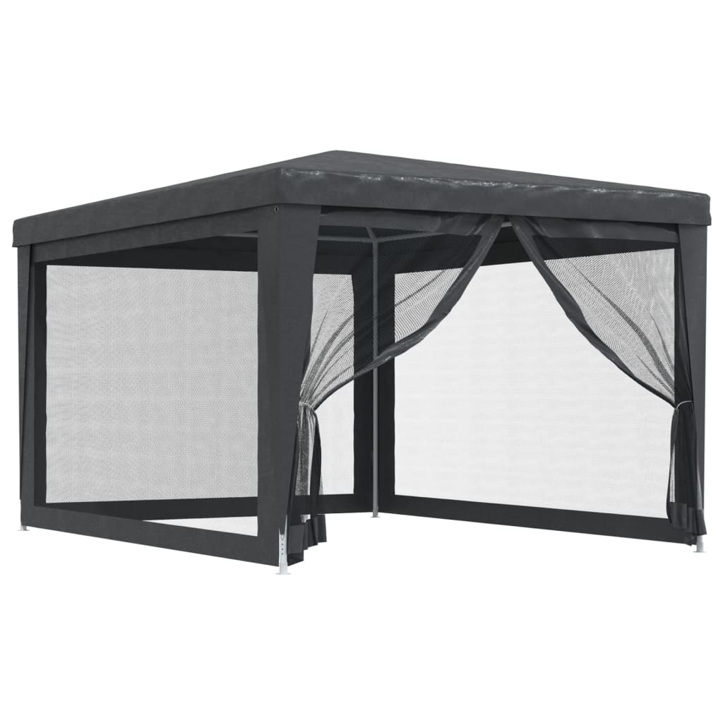 vidaXL Party Tent with 4 Mesh Sidewalls Anthracite 9.8'x13.1' HDPE