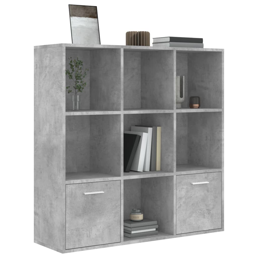 vidaXL Book Cabinet Concrete Gray 38.5"x11.8"x38.5" Chipboard