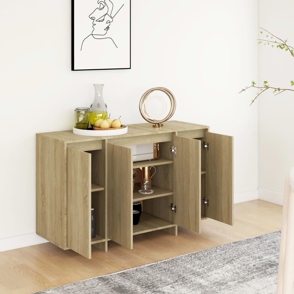 vidaXL Sideboard Sonoma Oak 47.2"x16.1"x29.5" Engineered Wood