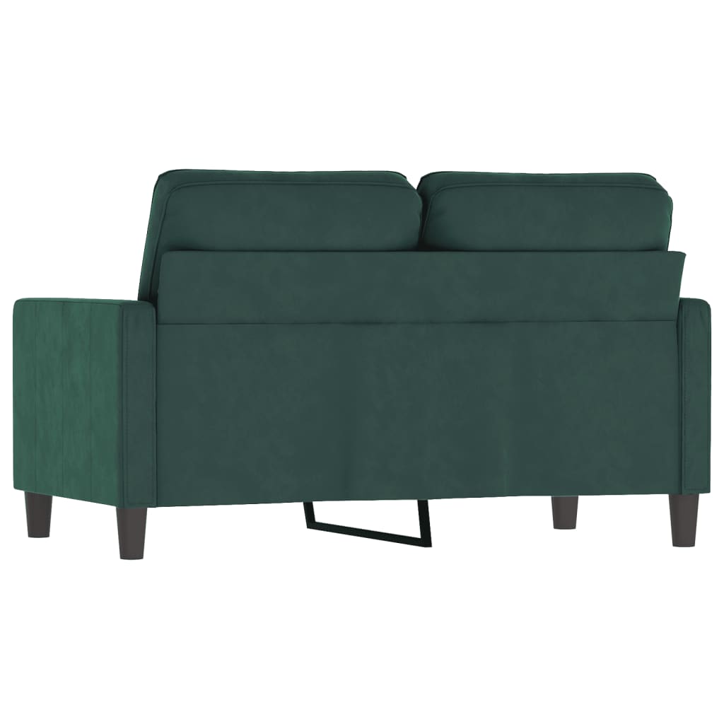 vidaXL 2-Seater Sofa Dark Green 47.2" Velvet