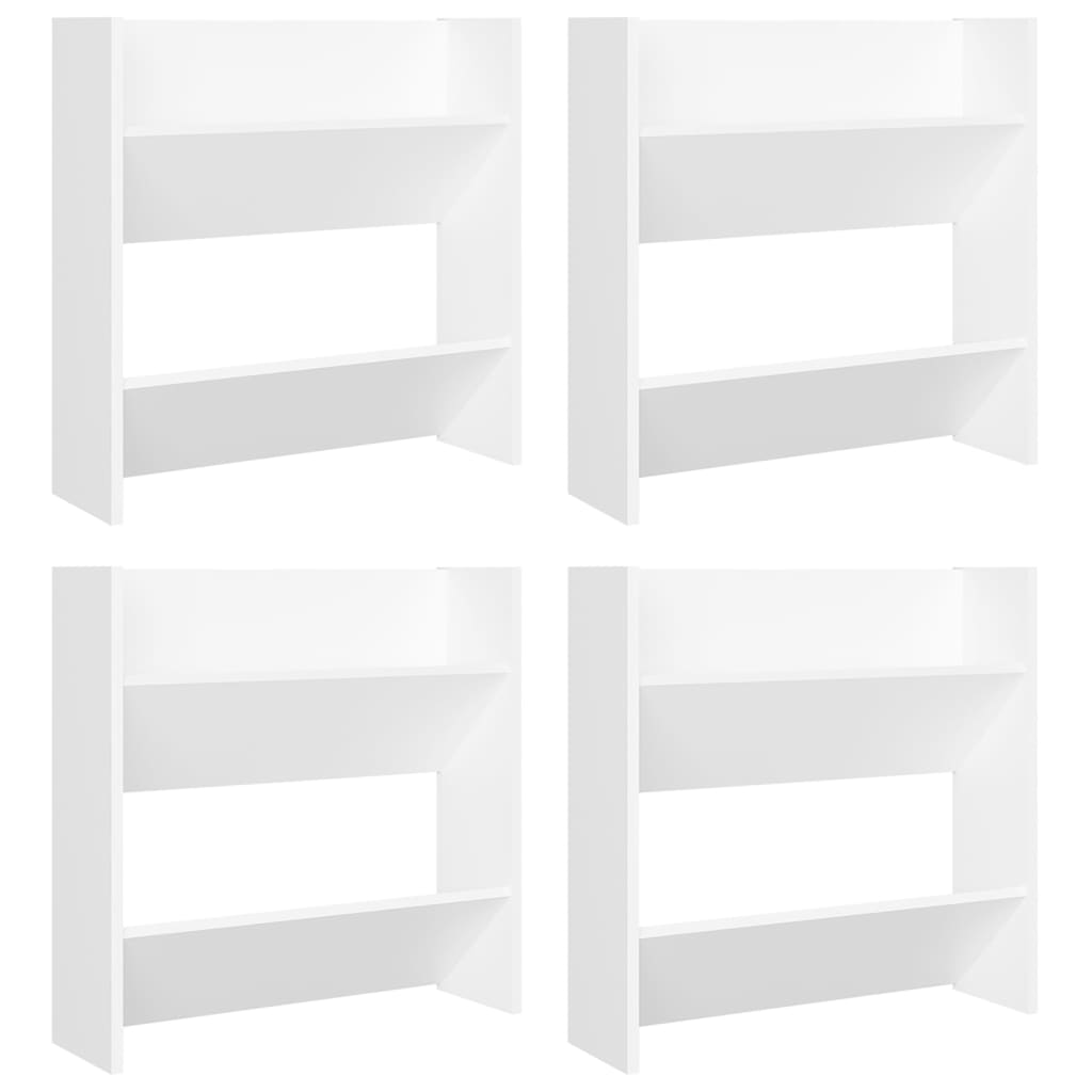 vidaXL Wall Shoe Cabinets 4 pcs White 23.6"x7.1"x23.6" Engineered Wood