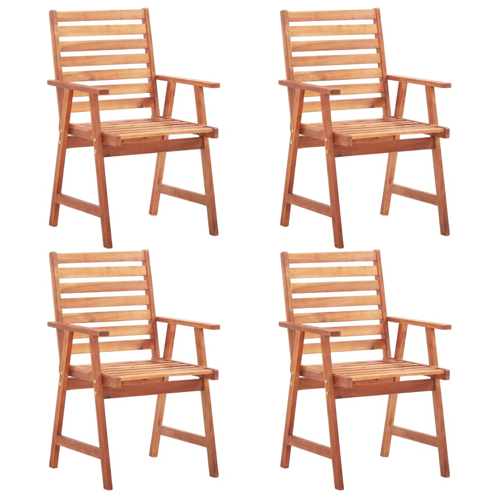 vidaXL Patio Dining Chairs 4 pcs Solid Acacia Wood