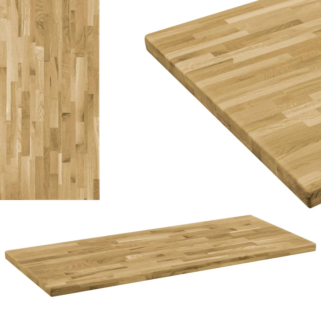 vidaXL Table Top Solid Oak Wood Rectangular 1.7" 55.1"x23.6"