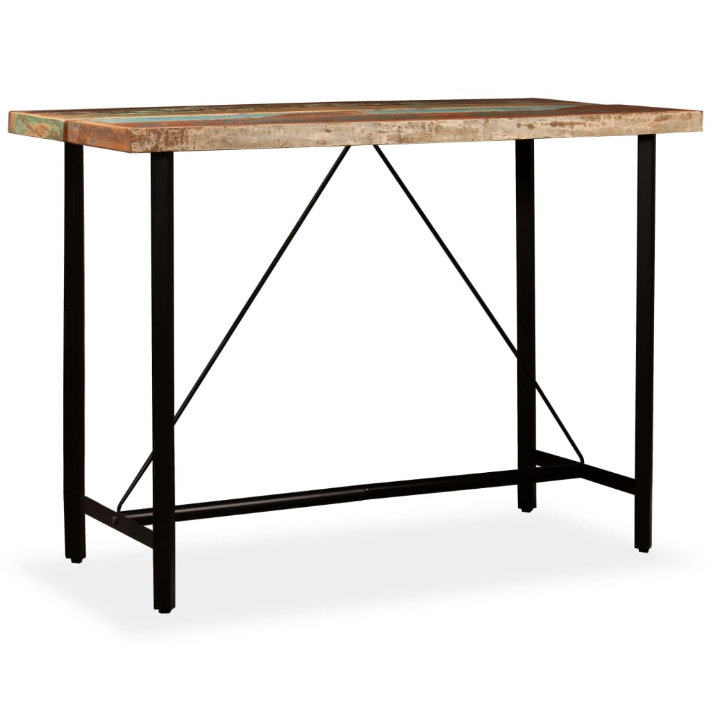 vidaXL Bar Table Solid Reclaimed Wood 59"x27.6"x42.1"
