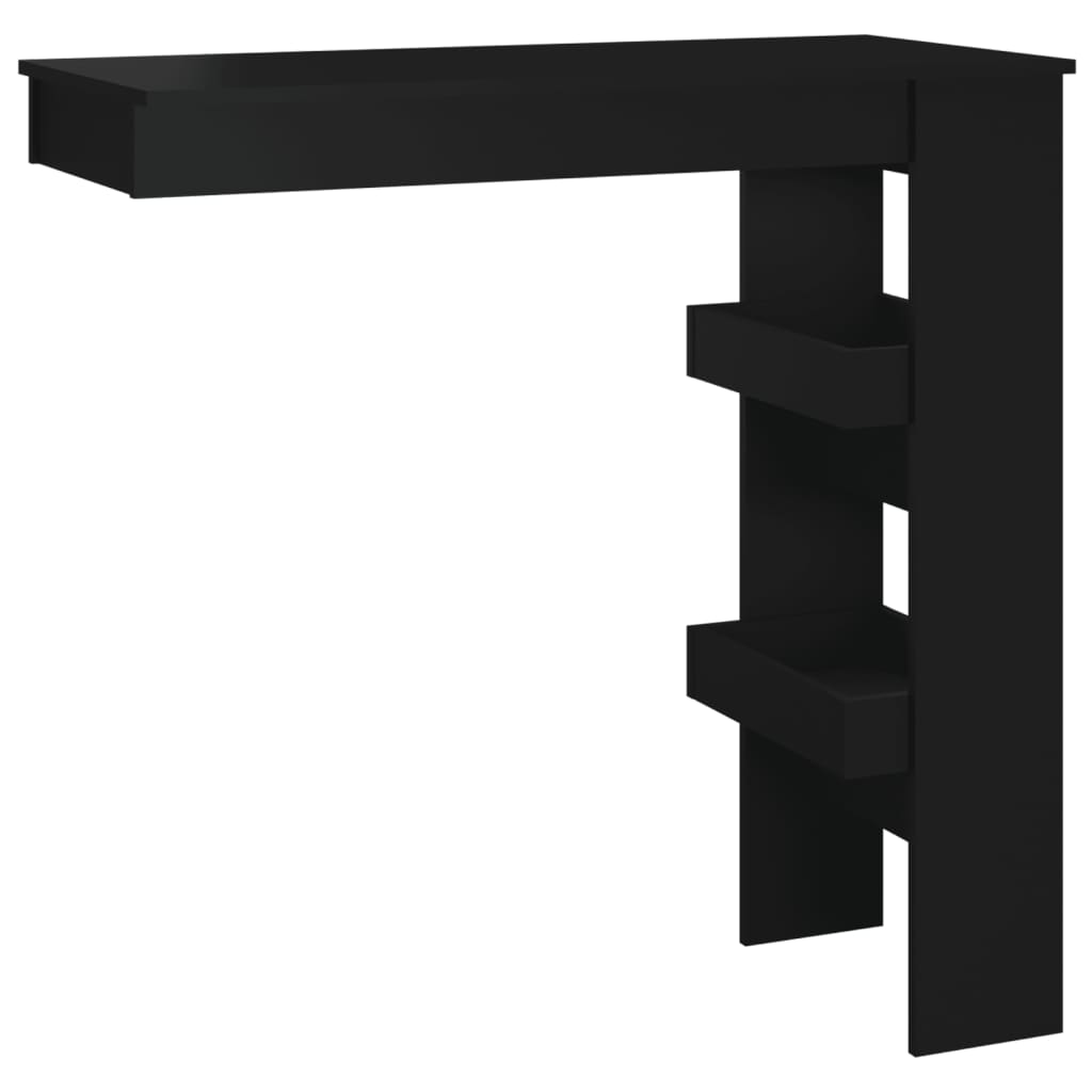 vidaXL Wall Bar Table Black 40.2"x17.7"x40.7" Engineered Wood