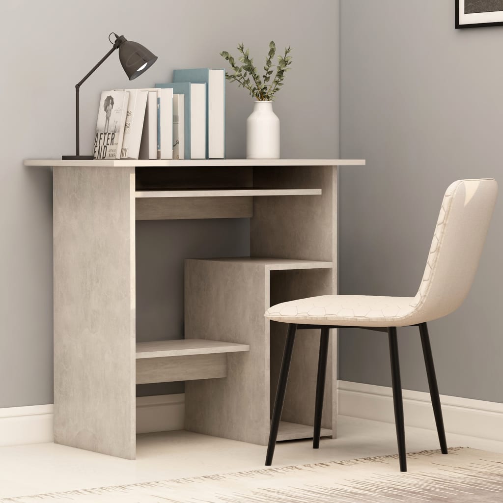 vidaXL Desk Concrete Gray 31.5"x17.7"x29.1" Engineered Wood
