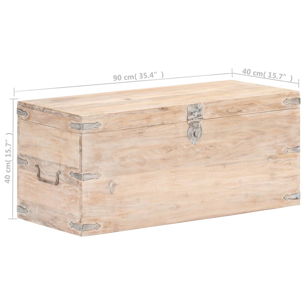 vidaXL Chest 35.4"x15.7"x15.7" Solid Acacia Wood