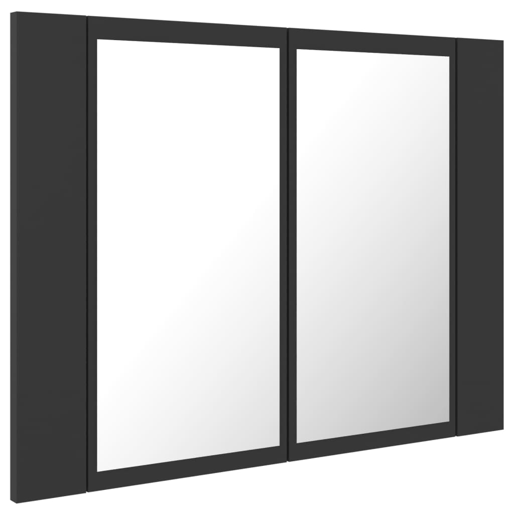 vidaXL LED Bathroom Mirror Cabinet Gray 23.6"x4.7"x17.7"