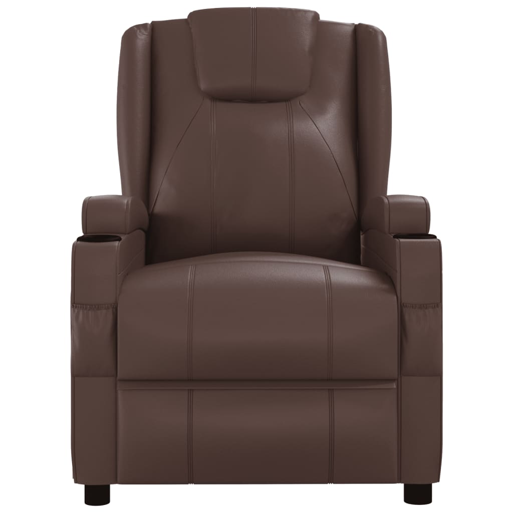 vidaXL Massage Reclining Chair Brown Faux Leather