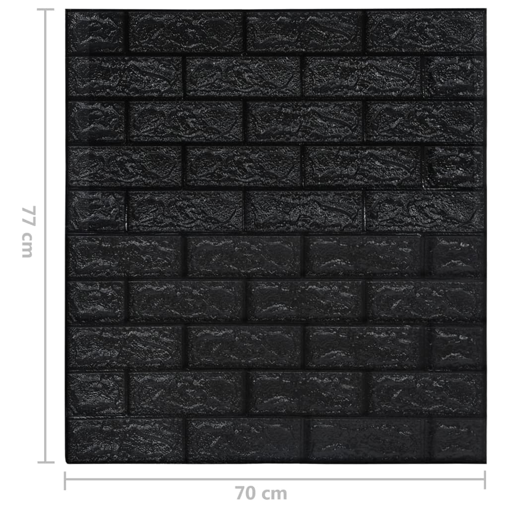 vidaXL 3D Wallpaper Bricks Self-adhesive 40 pcs Black