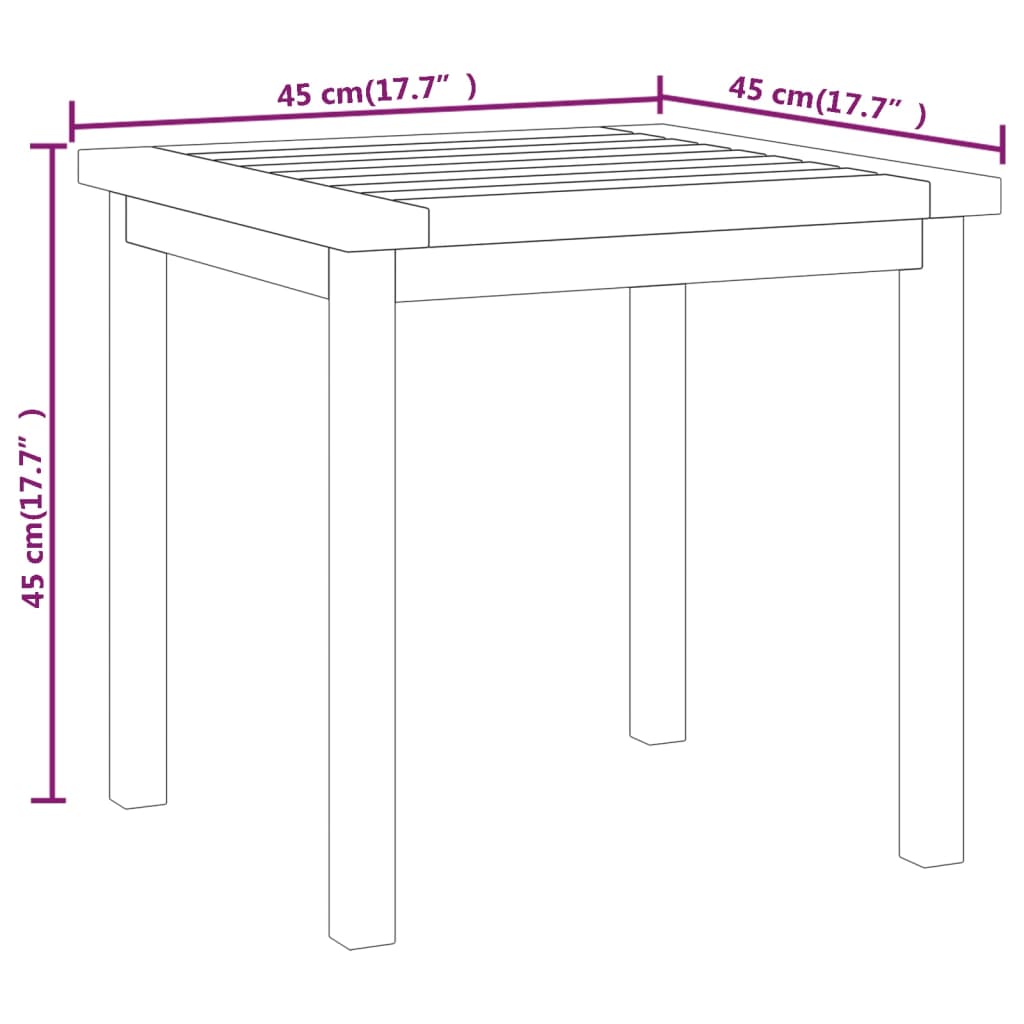 vidaXL Side Table 17.7"x17.7"x17.7" Solid Wood Teak