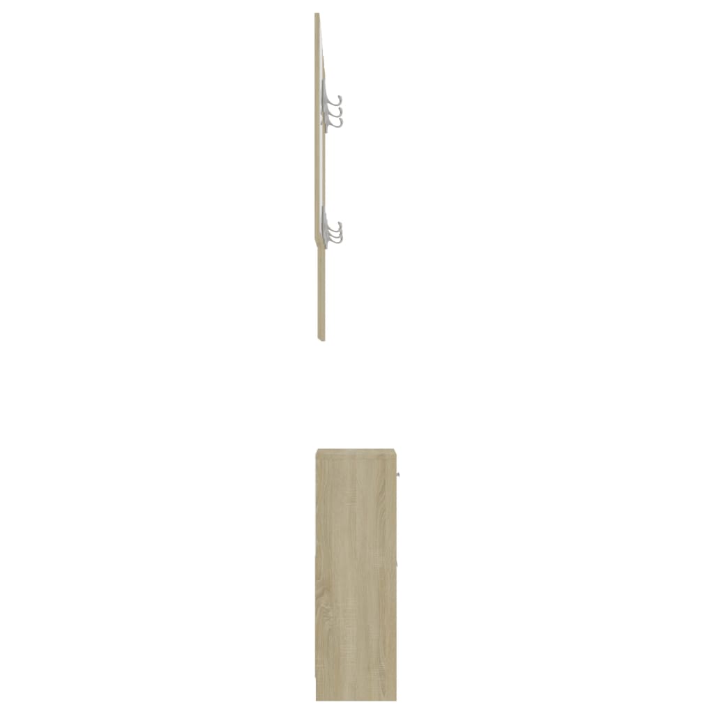 vidaXL Hallway Unit White and Sonoma Oak 39.4"x9.8"x30.1" Engineered Wood