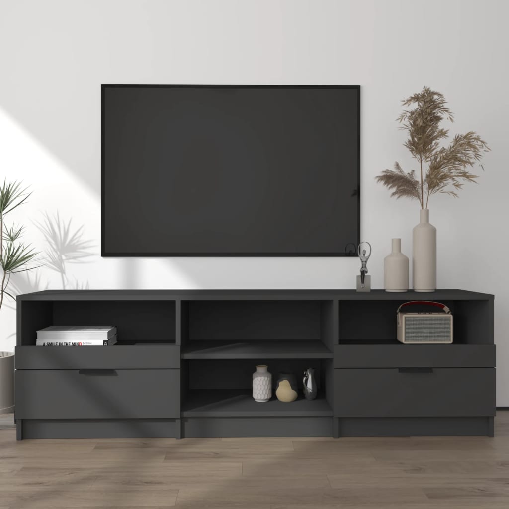 vidaXL TV Stand Black 59.1"x13.2"x17.7" Engineered Wood
