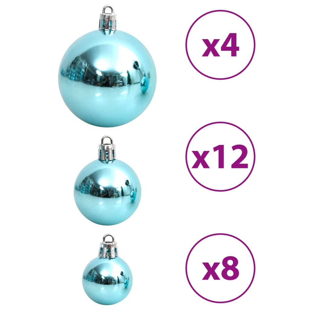vidaXL Christmas Baubles 100 pcs Turquoise 1.2" / 1.6" / 2.4"