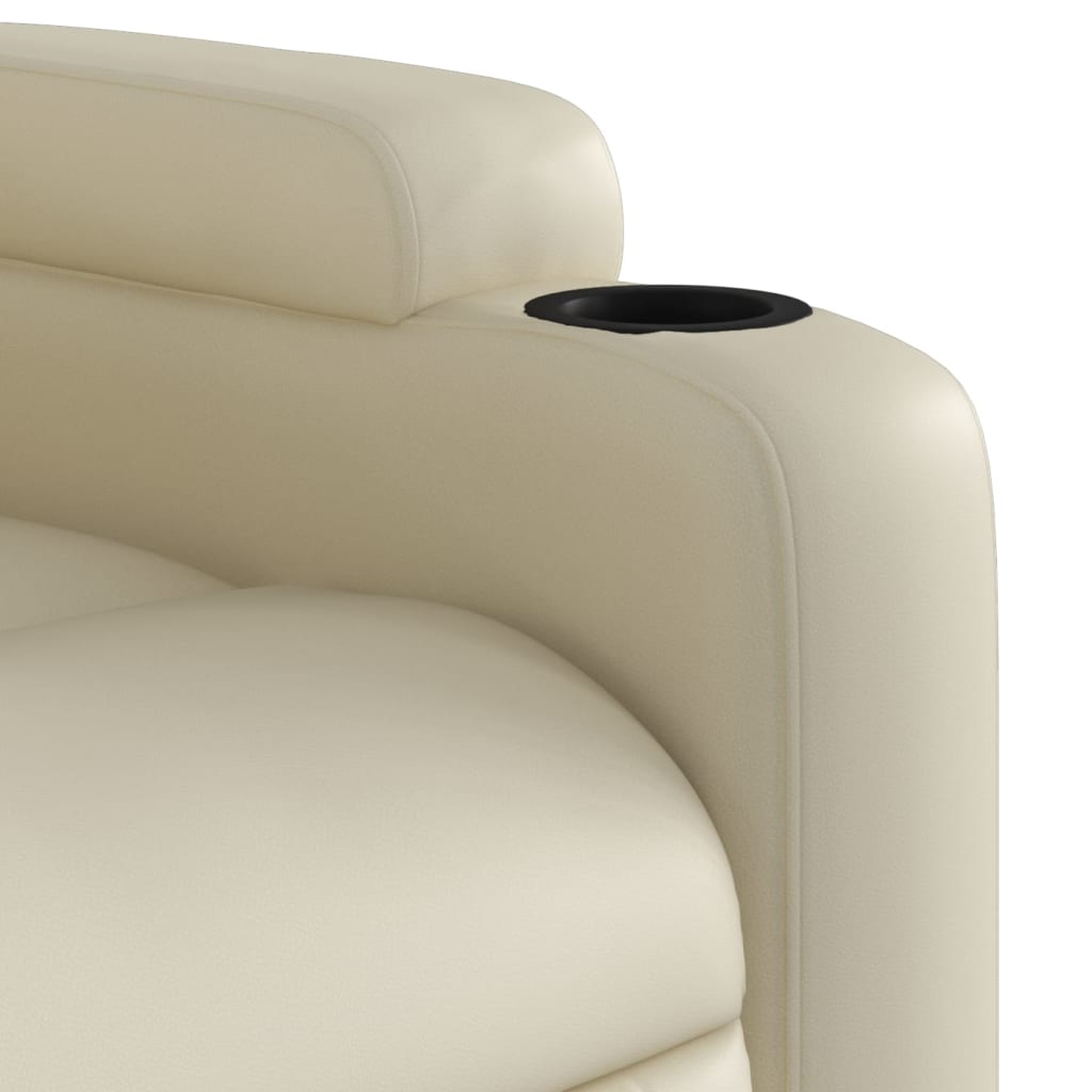 vidaXL Recliner Chair Cream Faux Leather