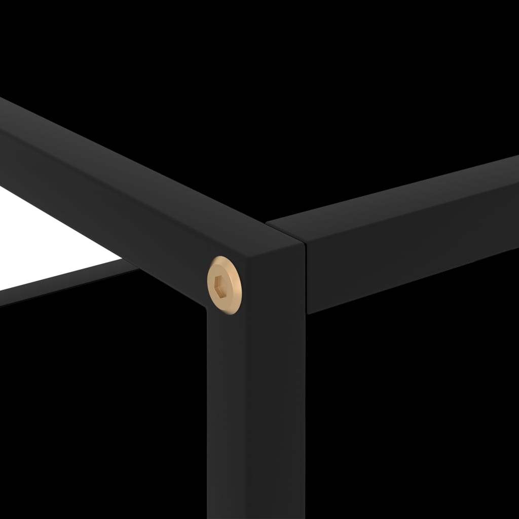 vidaXL Console Table Black 19.7"x15.7"x15.7" Tempered Glass