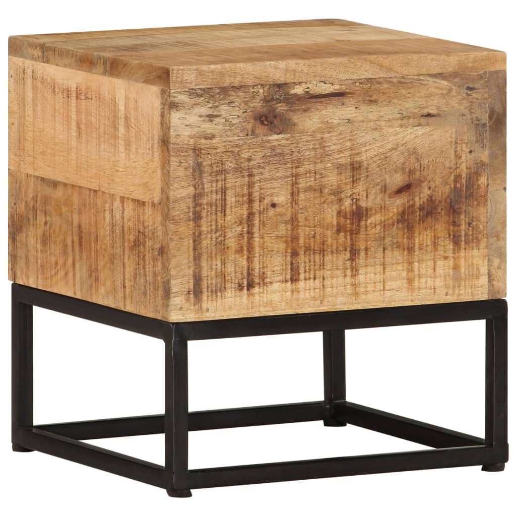 vidaXL Side Table 11.8"x11.8"x13" Rough Mango Wood