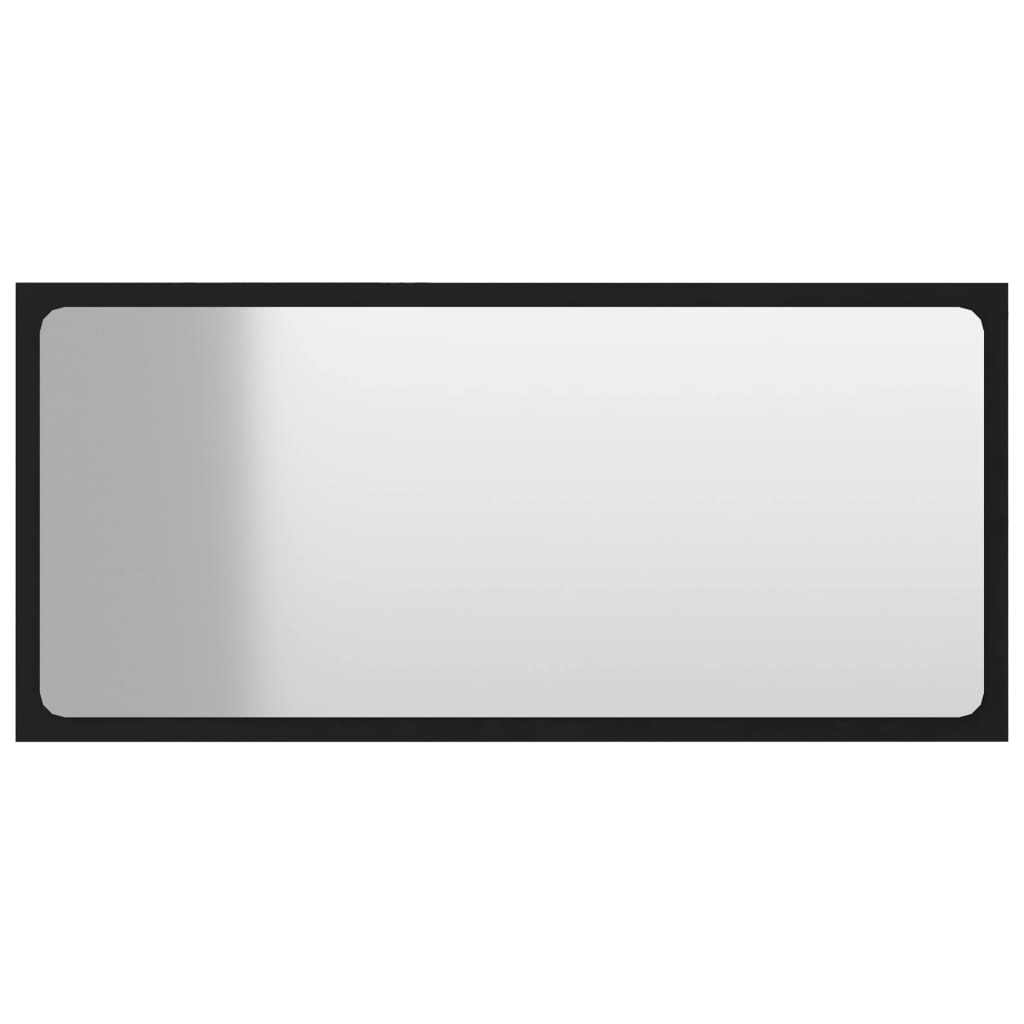 vidaXL Bathroom Mirror Black 31.5"x0.6"x14.6" Chipboard