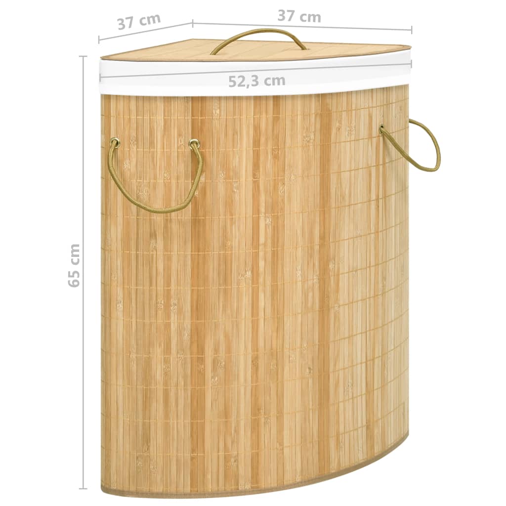 vidaXL Bamboo Corner Laundry Basket 15.9 gal
