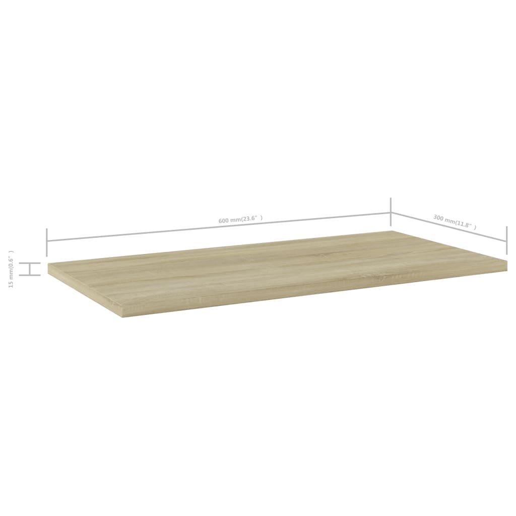vidaXL Bookshelf Boards 8 pcs Sonoma Oak 23.6"x11.8"x0.6" Engineered Wood