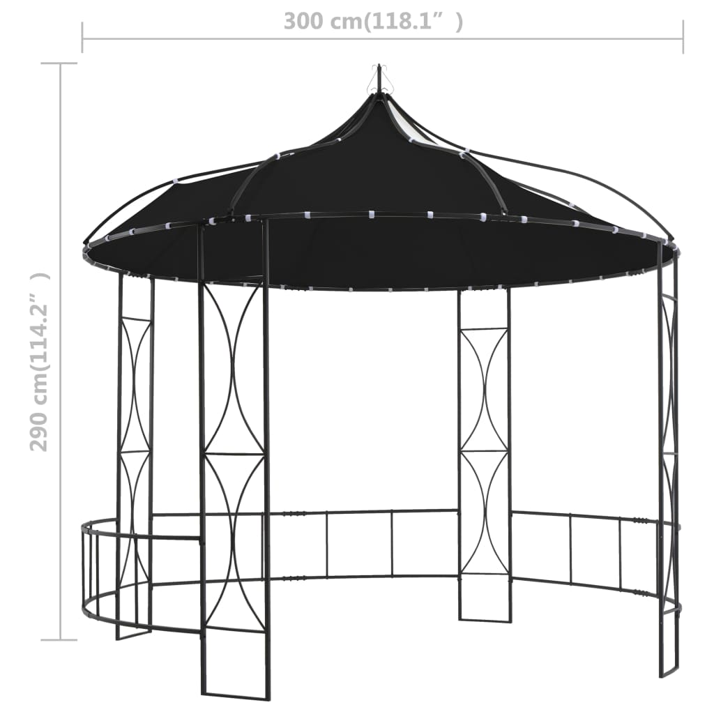 vidaXL Gazebo 118.1"x114.2" Anthracite Round