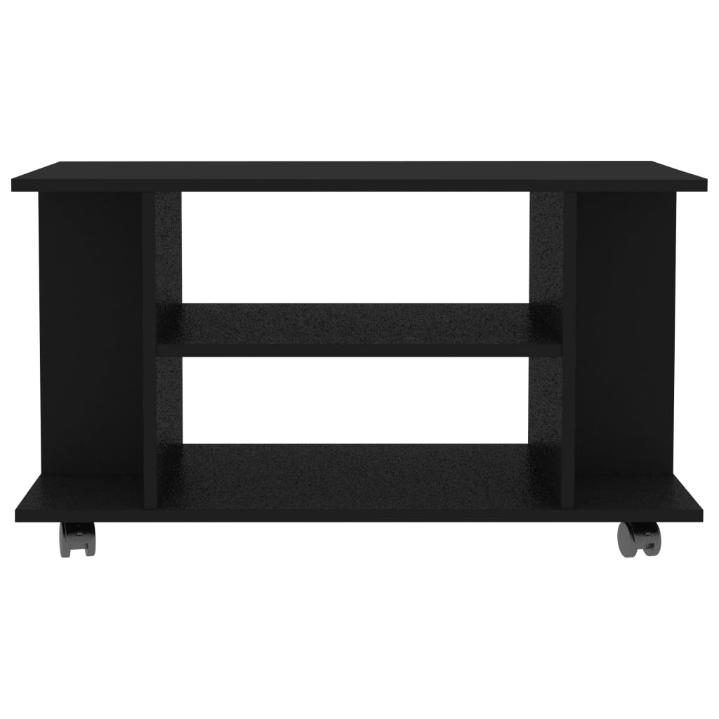 vidaXL TV Cabinet with Castors Black 31.5"x15.7"x15.7" Chipboard