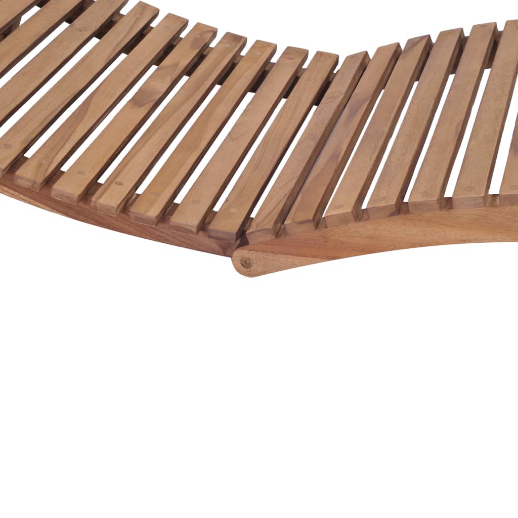 vidaXL Folding Sun Loungers 2 pcs Solid Teak Wood