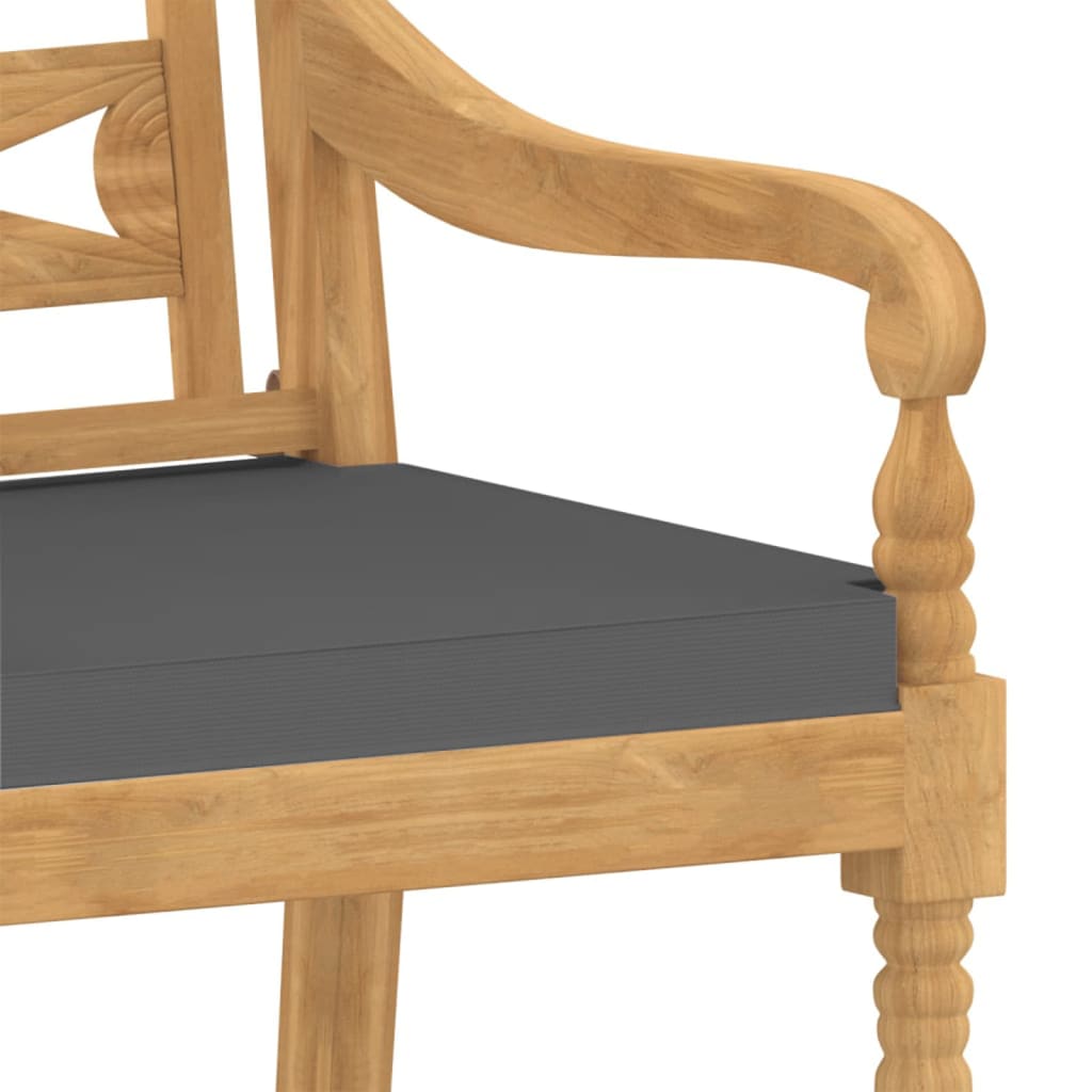 vidaXL Batavia Chairs 4 pcs with Cushions Solid Teak Wood