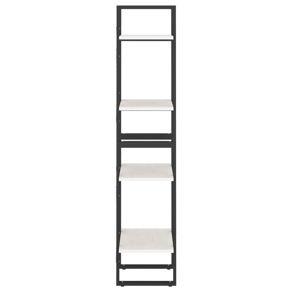 vidaXL 4-Tier Book Cabinet White 15.7"x11.8"x55.1" Solid Pine Wood