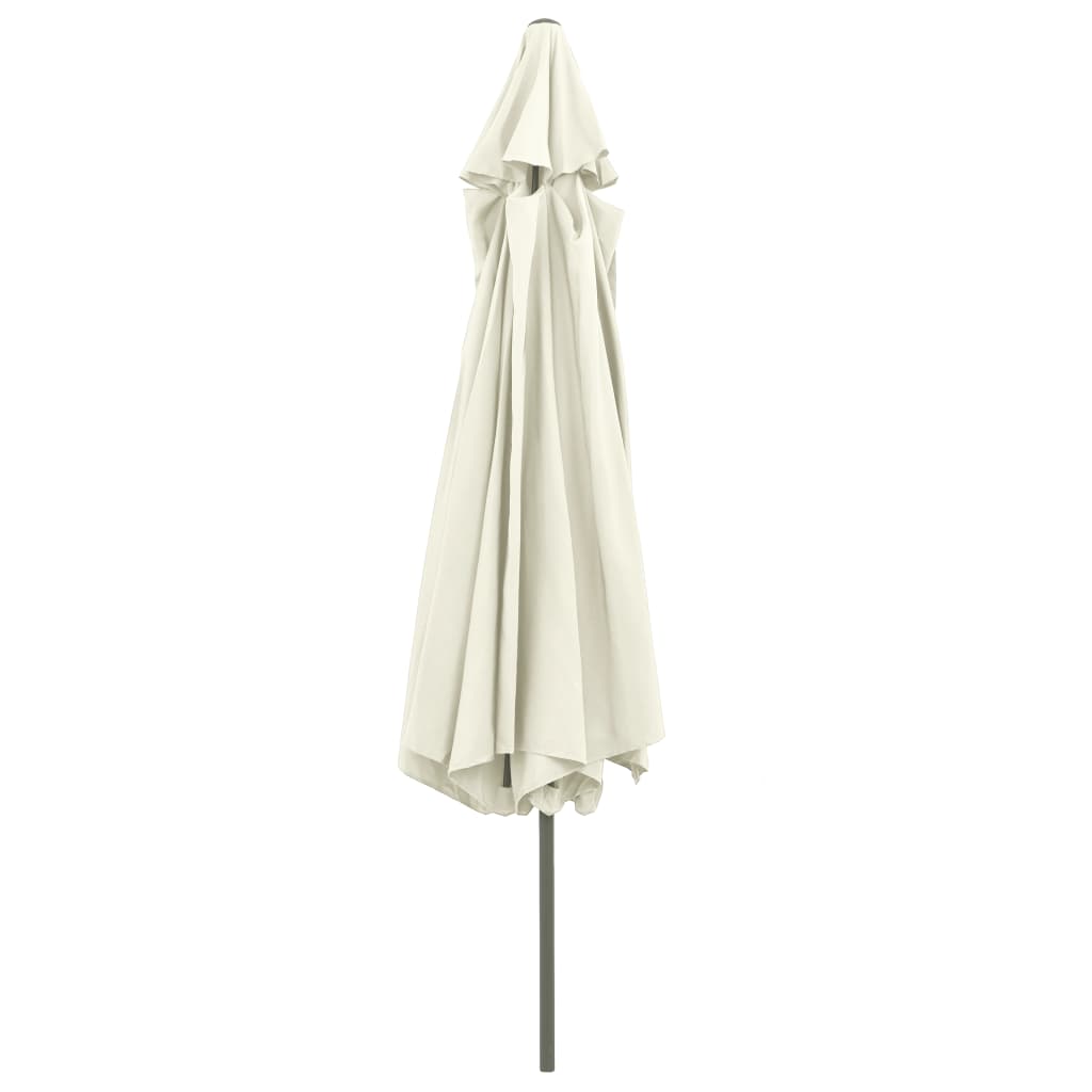 vidaXL Outdoor Parasol with Metal Pole 157.5" Sand White