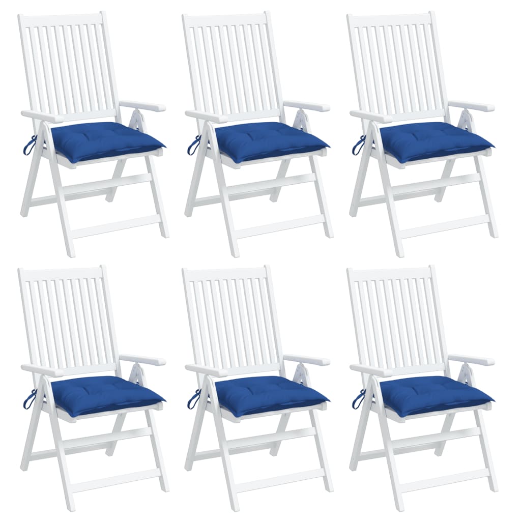 vidaXL Chair Cushions 6 pcs Blue 15.7"x15.7"x2.8" Oxford Fabric