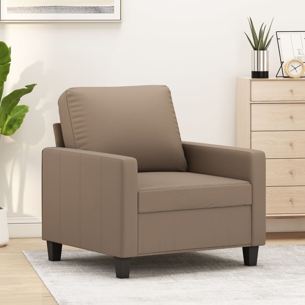 vidaXL Sofa Chair Cappuccino 23.6" Faux Leather