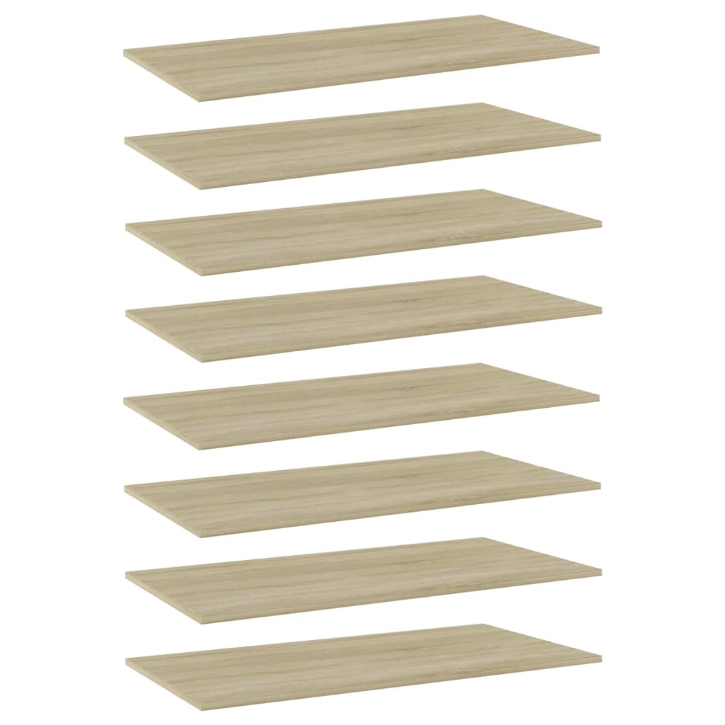 vidaXL Bookshelf Boards 8 pcs Sonoma Oak 31.5"x7.9"x0.6" Engineered Wood