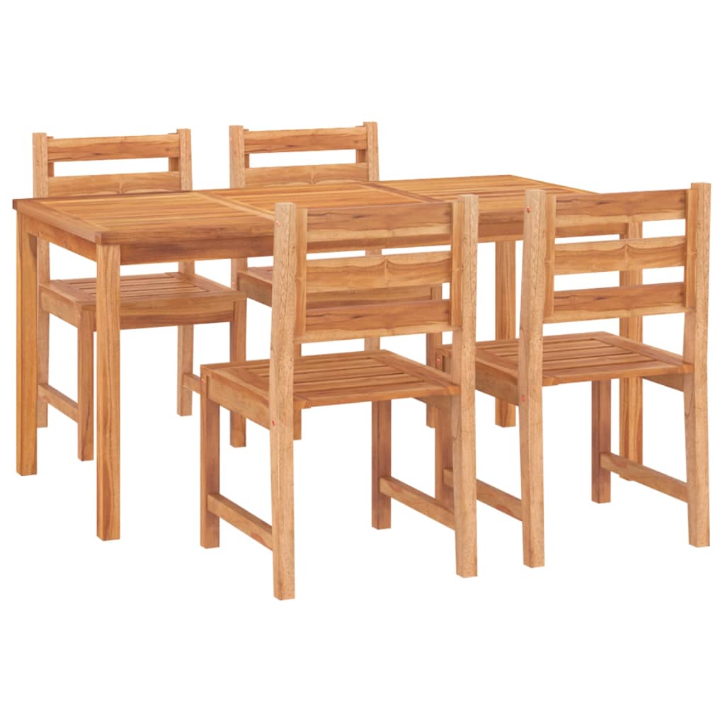 vidaXL 5 Piece Patio Dining Set Solid Wood Teak