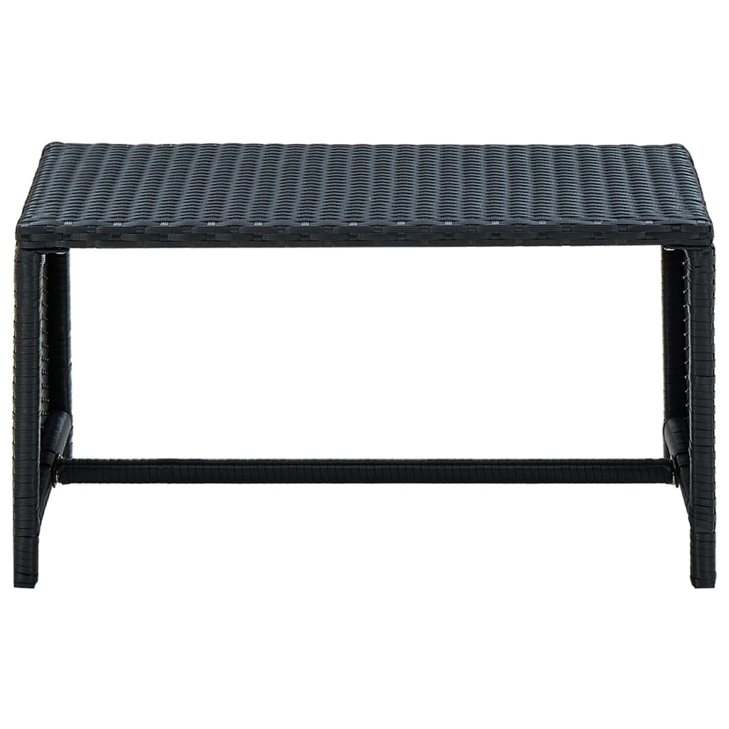 vidaXL Coffee Table Black 27.6"x15.7"x15" Poly Rattan