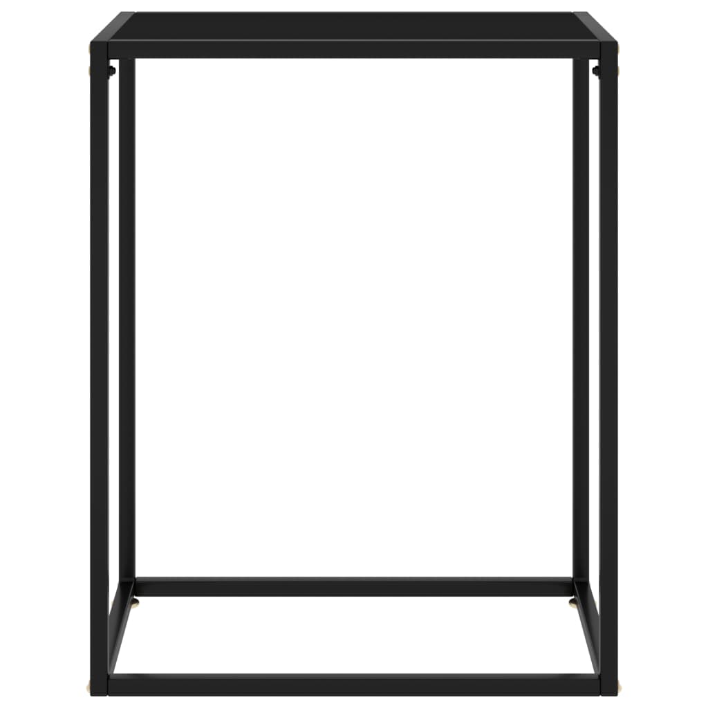 vidaXL Console Table Black 23.6"x13.8"x29.5" Tempered Glass