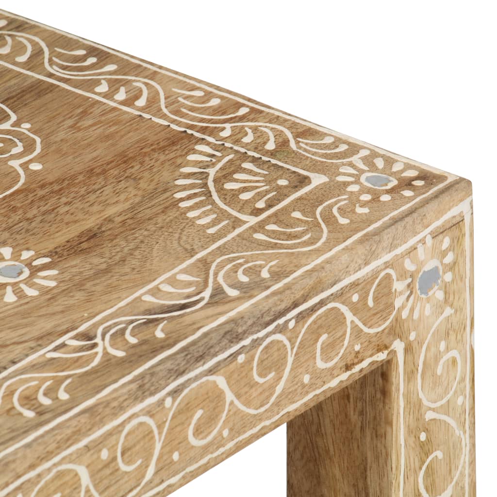 vidaXL 2 Piece Hand-painted Side Table Set Solid Mango Wood