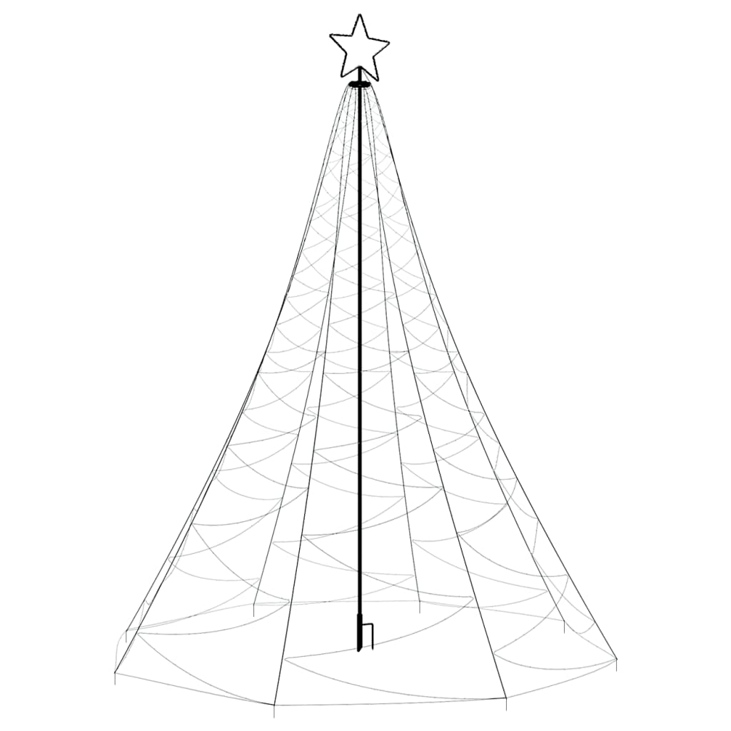 vidaXL Christmas Tree with Metal Post 1400 LEDs Colorful 16.4'