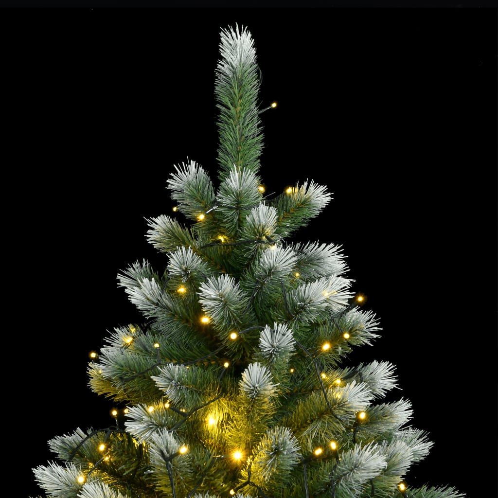 vidaXL Artificial Hinged Christmas Tree 150 LEDs & Flocked Snow 59.1"